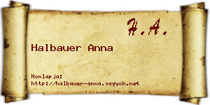 Halbauer Anna névjegykártya